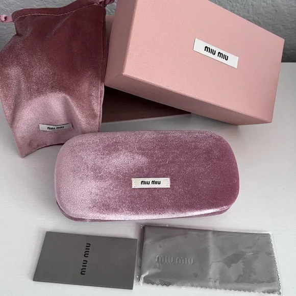 MIU MIU Runway MU50WS Pink Crystal Strass Gold Butterfly Rimless Sunglasses 50W - Picture 4 of 7